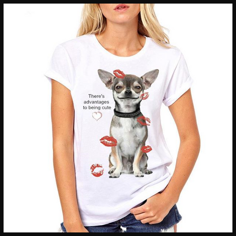 funny There's Advantages to Being Cute Chihuahua lovers T Shirt