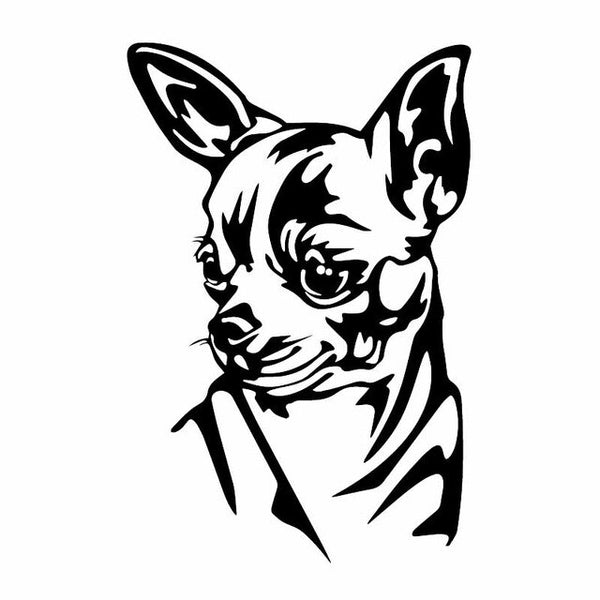 YJZT 10.8X16.3CM Intereting Chihuahua Decal Vinyl Car Stickers Windows Decor Black/Silver C24-1597