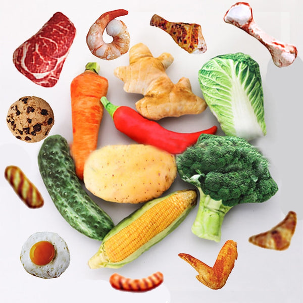 Funny Food Simulation Dog Chew ToysThick Canvas Pet Plush Toy Pet Play Chew Squeaky French Chihuahua Dog Toys dog teeth cleaning