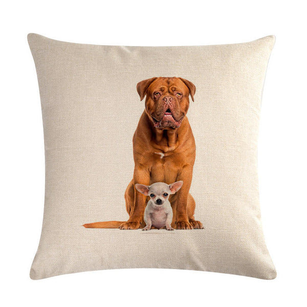 Pet Chihuahua Dog Cotton Linen Throw Pillow Case Cushion Cover Home Decor Decorative Pillows For Sofa Seat Cushion 45cm*45cm
