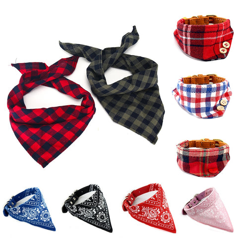 Bandana Collar Scarf Accessories Scarf Plaid Cotton