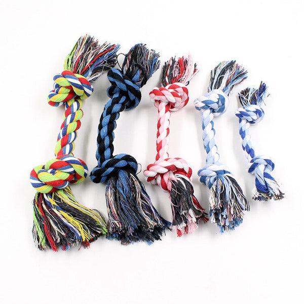 Pet cotton rope hand knitted toy dog bites molars emotional toys cotton knots durable playable Kitty Chihuahua dog playmates