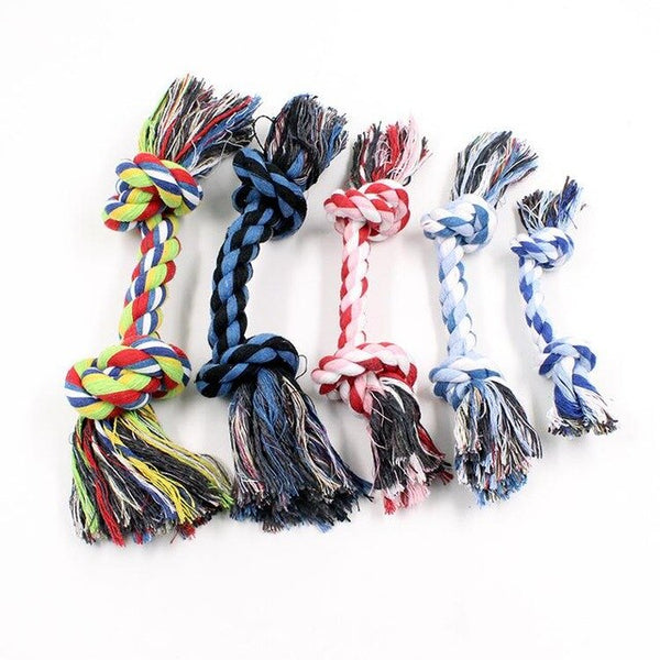Pet cotton rope hand knitted toy dog bites molars emotional toys cotton knots durable playable Kitty Chihuahua dog playmates