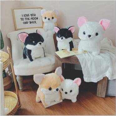 WYZHY hot sale cute pet stance Chihuahua doll plush toy pillow children gift ornaments 30cm