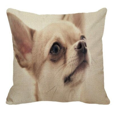 Cute Pet Dog Chihuahua Pattern Linen Pillow Case Cushion Cover Home Sofa Square Pillow Cover 45x45cm