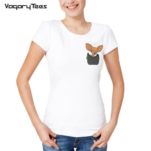 Funny Middle Finger Chihuahua FU Pocket T-shirts