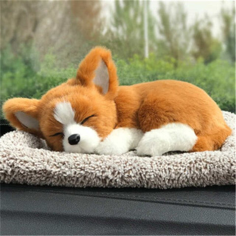 New Cool Car Dashboard Ornament Silulation Sleeping Dog ABS Plush Shake Head Dog for Car Interior Decoration Dachshund Chihuahua