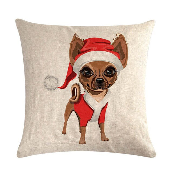 Hot Sale Cushion Cover Christmas Decorative Pillows Dog Maltese Dog Chihuahua Pillow Cover Home Bedroom Sofa Pillowcase ZY747