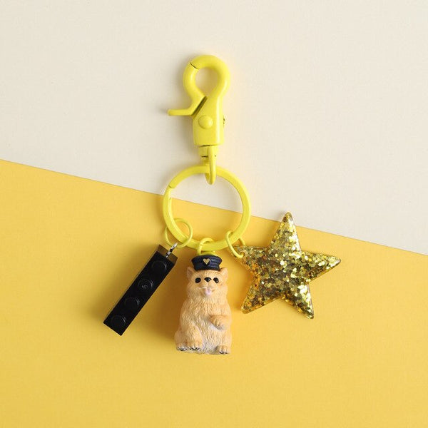 Cute  Keychain Chihuahua  Key Ring Pendant for Women Girl Bag Handbag Purse Backpack Car Ornament
