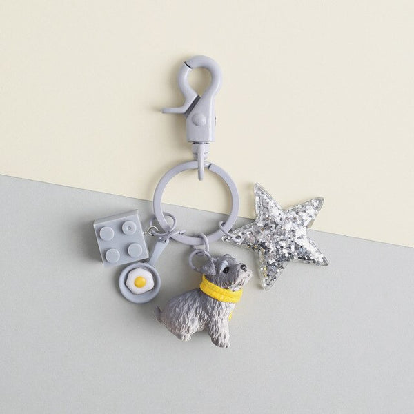 Cute  Keychain Chihuahua  Key Ring Pendant for Women Girl Bag Handbag Purse Backpack Car Ornament