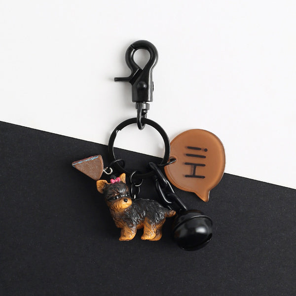 Cute  Keychain Chihuahua  Key Ring Pendant for Women Girl Bag Handbag Purse Backpack Car Ornament