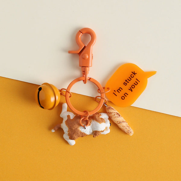Cute  Keychain Chihuahua  Key Ring Pendant for Women Girl Bag Handbag Purse Backpack Car Ornament