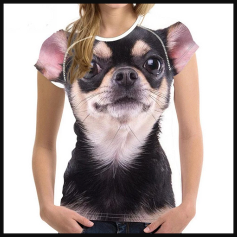 Chihuahua Women T Shirt Pomeranian Tees